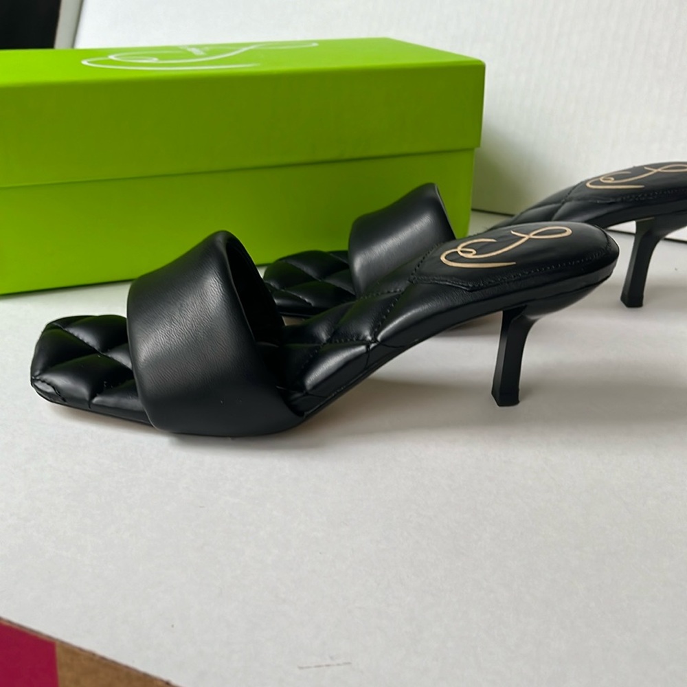 SAM EDELMAN Starla mules WORN ONCE SIZE 10, LIKE NEW! Black leather sandals